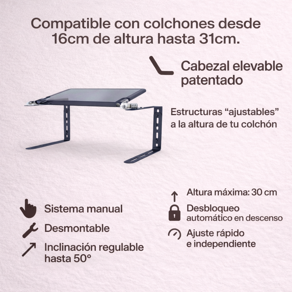 ESTRUCTURA DE CABEZAL PARA TOPPER · SOBRECOLCHÓN